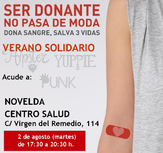 Ayuntamiento de Novelda donacion_02-08-16 Donación de Sangre hoy en el Centro de Salud 
