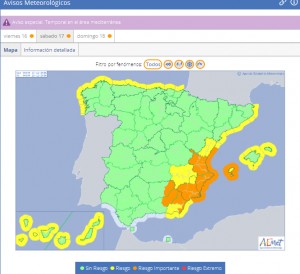 Ayuntamiento de Novelda alerta-300x274 Suspendidas la "Ximbelà" y "XXI Marxa a peu" por la alerta meteorológica 