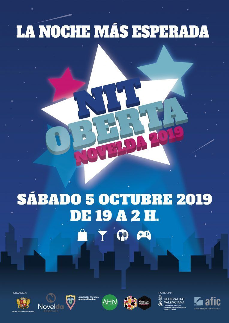 Ayuntamiento de Novelda CARTEL-NIT-OBERTA-19 Nit Oberta 2019 