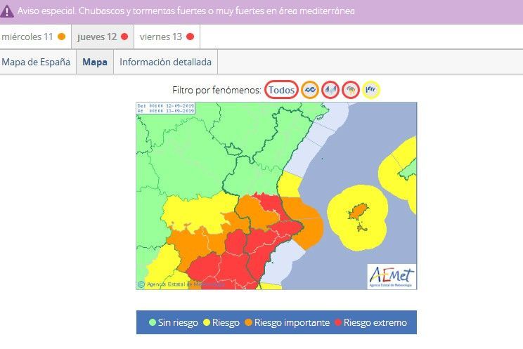 Ayuntamiento de Novelda captura-aemet-1 Novelda decreta el tancament de col·legis, parcs i instal·lacions esportives davant el risc de fortes pluges 