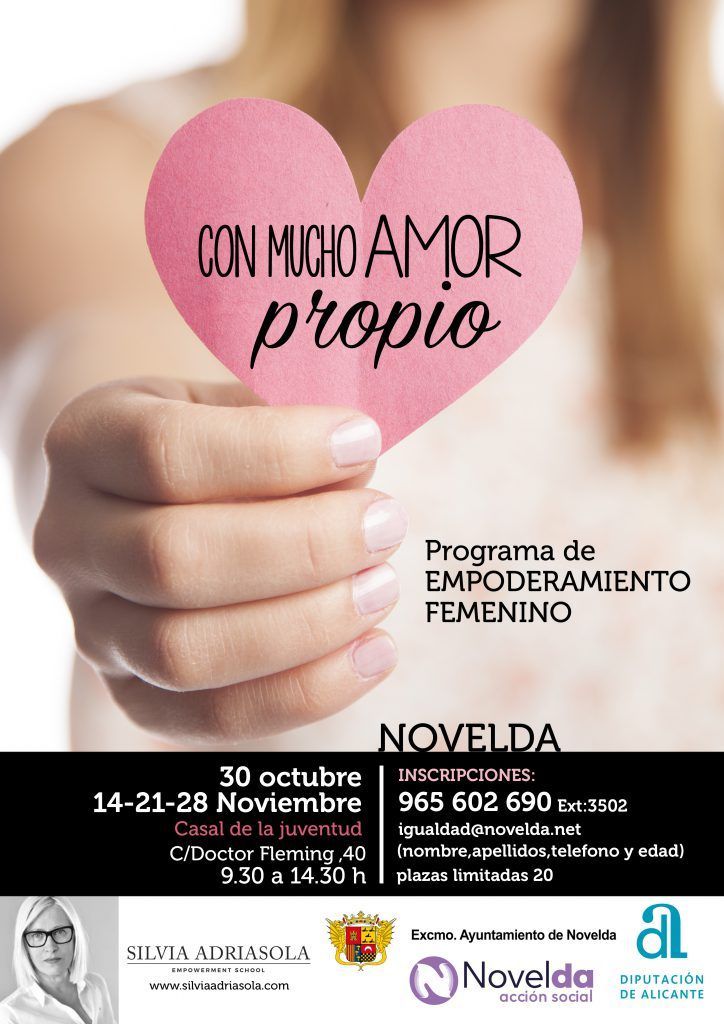 Ayuntamiento de Novelda CARTEL-AMOR-PROPIO_NOVELDA-724x1024 Igualdad oferta dos talleres de empoderamiento femenino 