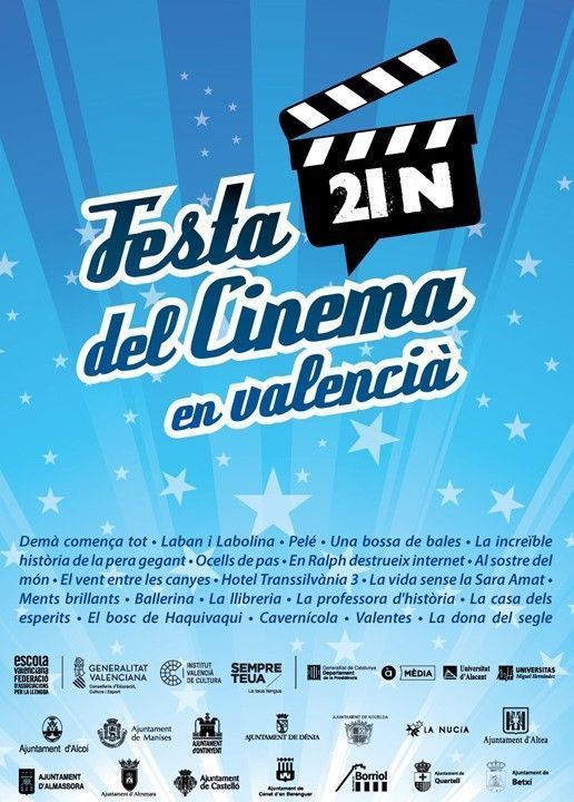 Ayuntamiento de Novelda cartel-cine El Casal de la Juventud acoge cine en valenciano en la Festa del Cinema en Valencià 