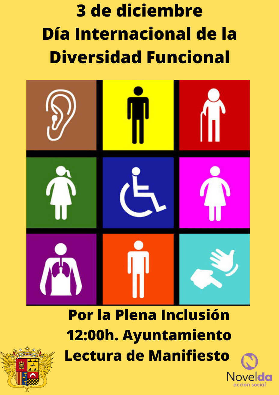 Ayuntamiento de Novelda cartel-diversidad Día Internacional de la Diversidad Funcional 