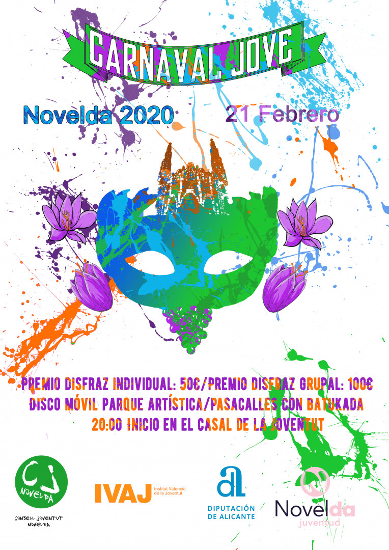 Ayuntamiento de Novelda cartelcarnavalmitad-2 Carnaval Jove 2020 