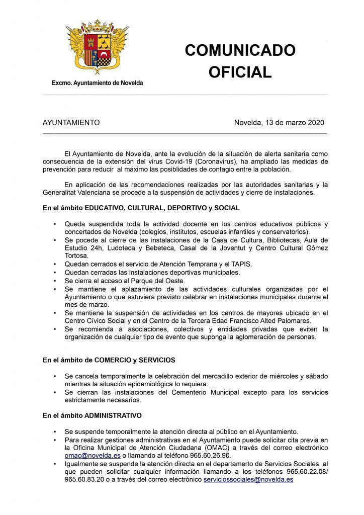 Ayuntamiento de Novelda 0001-1-724x1024 Comunicat Oficial de l'Ajuntament de Novelda per a la prevenció del Coronavirus 