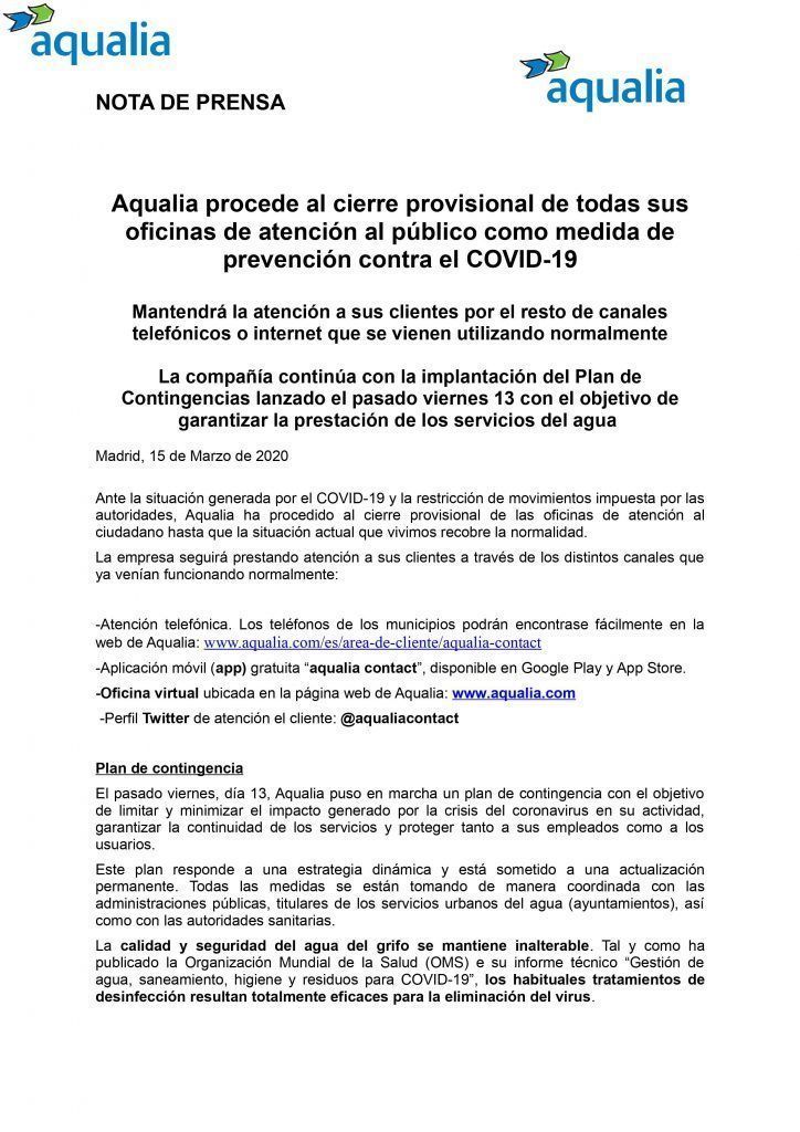 Ayuntamiento de Novelda 0001-2-724x1024 Aqualia cierra de forma provisional sus oficinas de atención al público como medida de prevención contra el Covid-19 