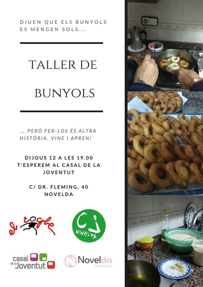 Ayuntamiento de Novelda Cartel-taller-bunyols El Casal acoge un Taller de Buñuelos 
