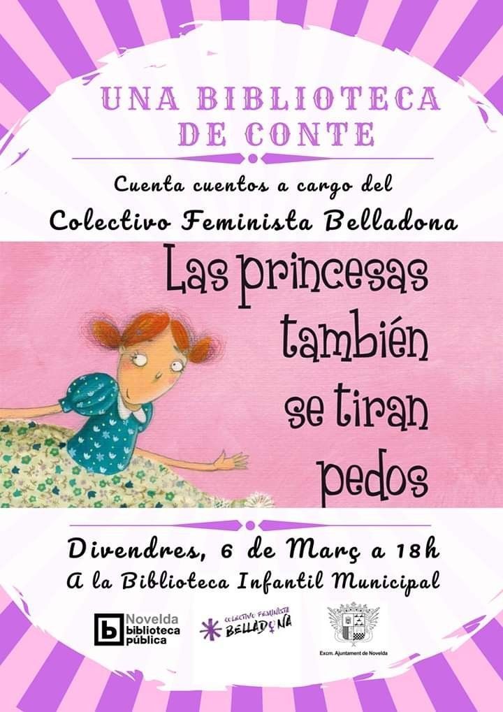 Ayuntamiento de Novelda Cuentacuentos-Princesas Cuentacuentos "Las princesas también se tiran pedos" 