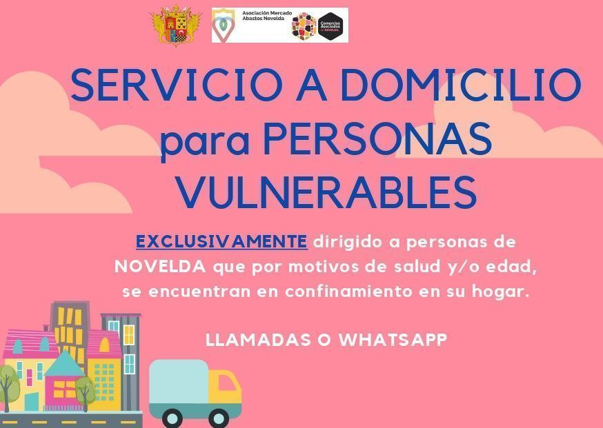 Ayuntamiento de Novelda SERVICIO-DOMICILIO_page-0001 El Comerç Local posa en marxa una campanya de servei a domicili per a persones en situació de vulnerabilitat enfront del Covid-19 