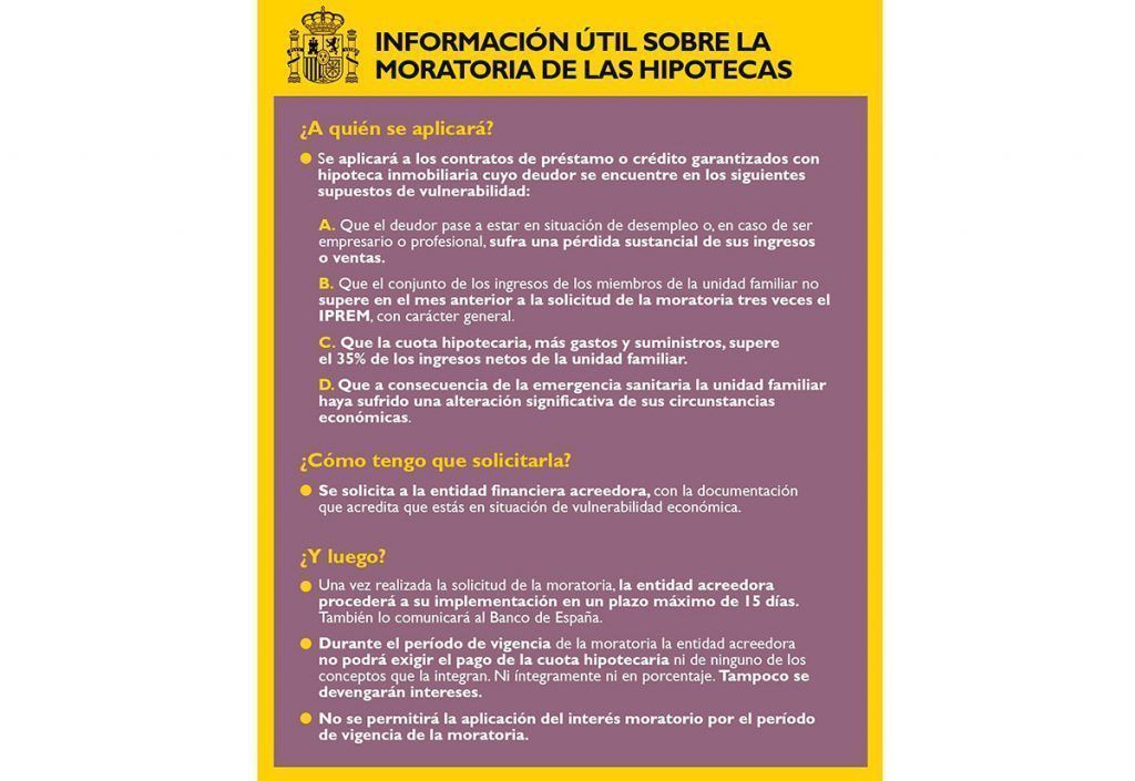 Ayuntamiento de Novelda moratoria-1024x705 Vivienda recuerda las medidas para  la moratoria en el pago de hipotecas durante la crisis del Covid-19 