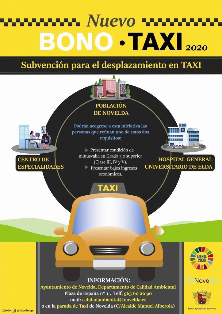 Ayuntamiento de Novelda Bonotaxi-724x1024 Entra en vigor la ampliación de colectivos beneficiarios y destinos del servicio de BonoTaxi 