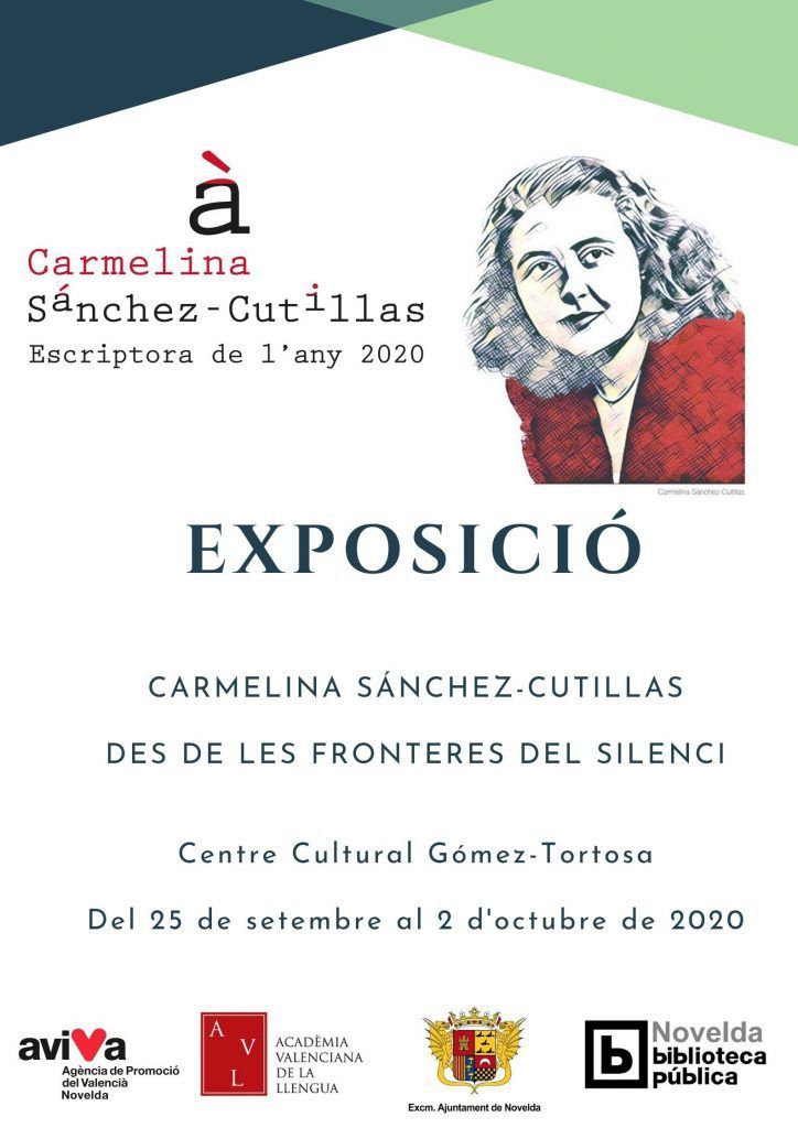 Ayuntamiento de Novelda Cartell-Exposició-Carmelina-724x1024 El Centre Cultural Gómez-Tortosa acull una exposició sobre l'escriptora Carmelina Sánchez Cutillas 