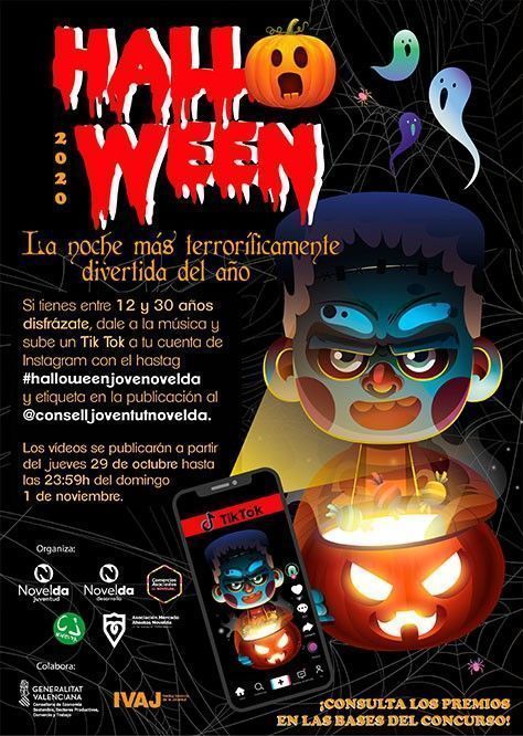 Ayuntamiento de Novelda 02-21 Joventut convoca un concurs de Tik Tok per a la nit d'Halloween 