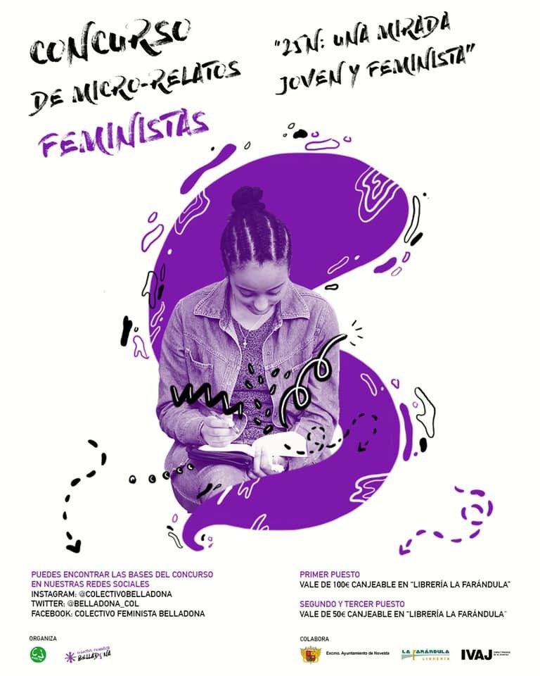 Ayuntamiento de Novelda 01-5 Belladona i el Consell de la Joventut organitzen el concurs de microrelats “25N: Una mirada jove i feminista” 