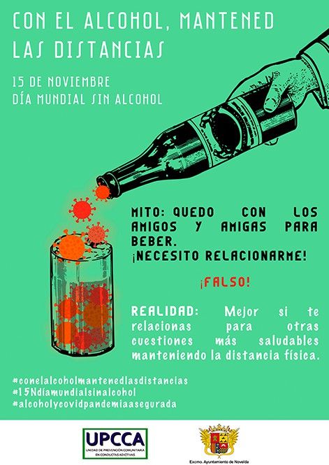 Ayuntamiento de Novelda 02-9 El Ayuntamiento se adhiere a la campaña de sensibilización frente al consumo abusivo del alcohol “Con el alcohol, mantened las distancias” 