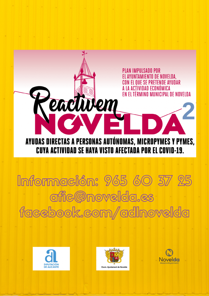 Ayuntamiento de Novelda AYUDAS-REACTIVEM-NOVELDA-II-1-724x1024 El Ayuntamiento aprueba las bases para la concesión de ayudas económicas en el plan Reactivem Novelda II 