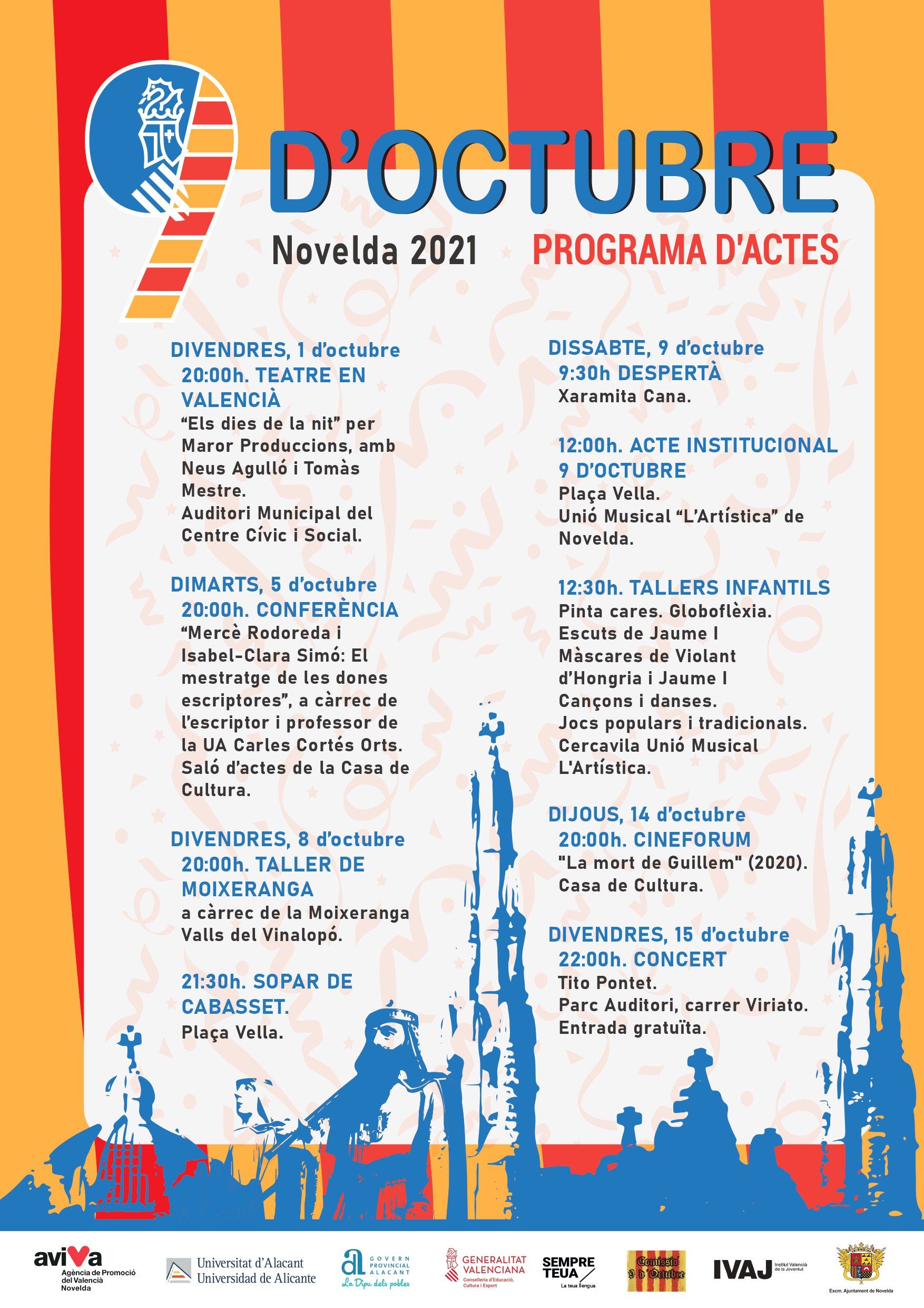 Ayuntamiento de Novelda CARTELL-9-De-OCTUBRE_ACTOS_page-0001 Actividades 9 octubre "Día de la Comunidad Valenciana" 