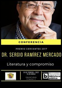 Ayuntamiento de Novelda cartel-conferencia.-jpg-212x300 Conferencia ‘’Literatura y compromiso’’ de Sergio Ramírez Mercado 