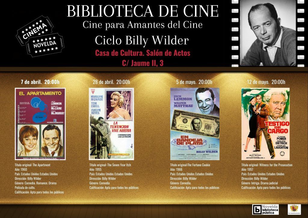 Ayuntamiento de Novelda PRESENTACIÓN-LIBRO-cartel-Casa-Museo-Modernista-1-1024x724 Billy Wilder en el nuevo ciclo de cine de la Biblioteca 