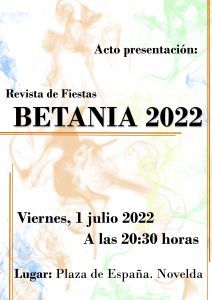 Ayuntamiento de Novelda Betania-212x300 Presentación Betania 2022 