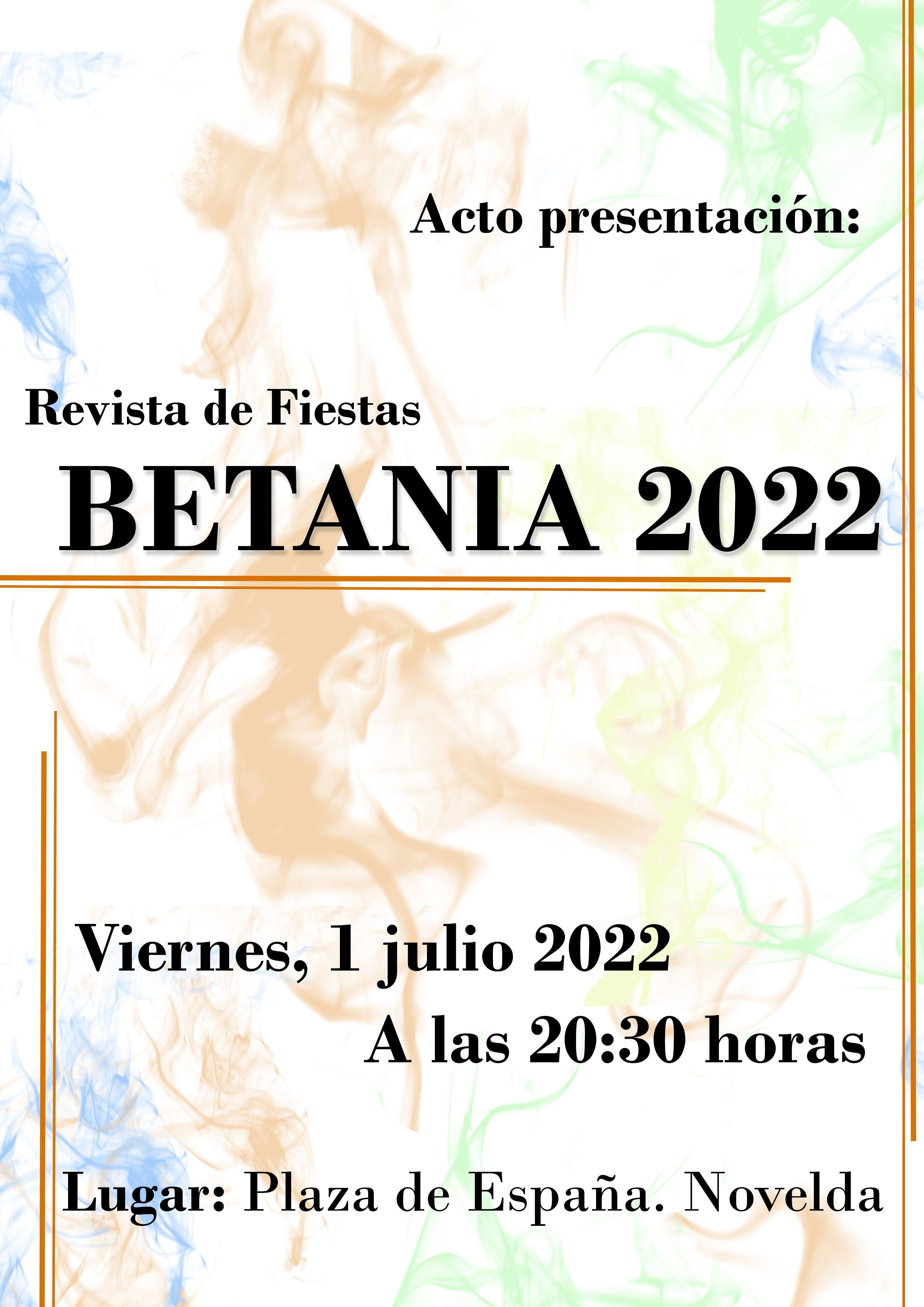 Ayuntamiento de Novelda Betania Presentación Betania 2022 