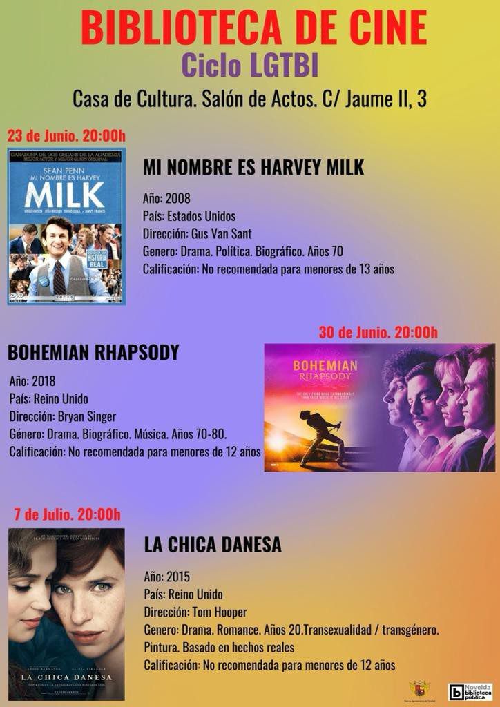 Ayuntamiento de Novelda Ciclo-cine-LGTB-724x1024 Novelda visibilitzarà el “Orgull Novelder” en el Dia Internacional LGTBIQ+ 