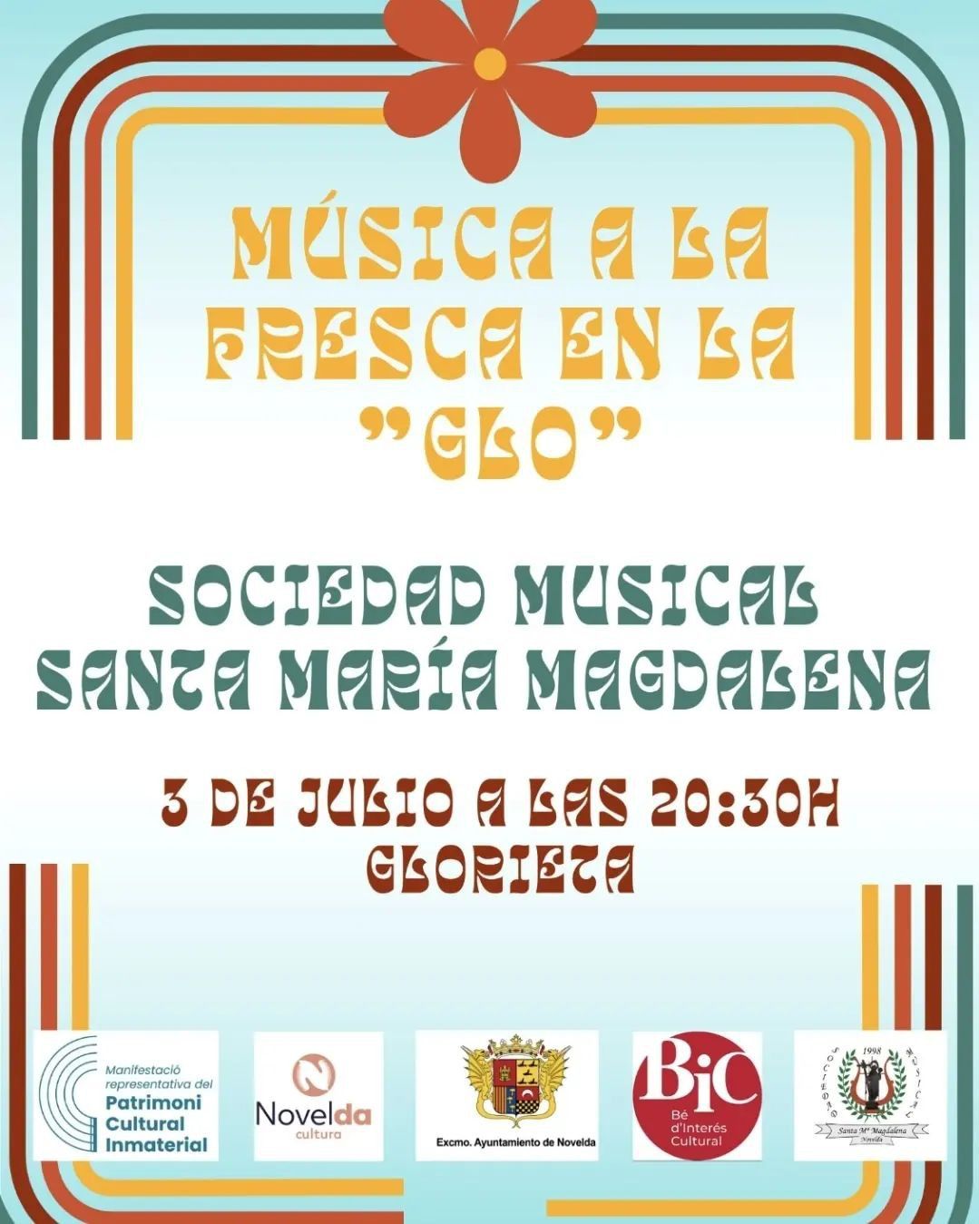 Ayuntamiento de Novelda Concierto Música a la fresca en la ''Glo'' de la Societat Musical Santa Mª Magdalena 
