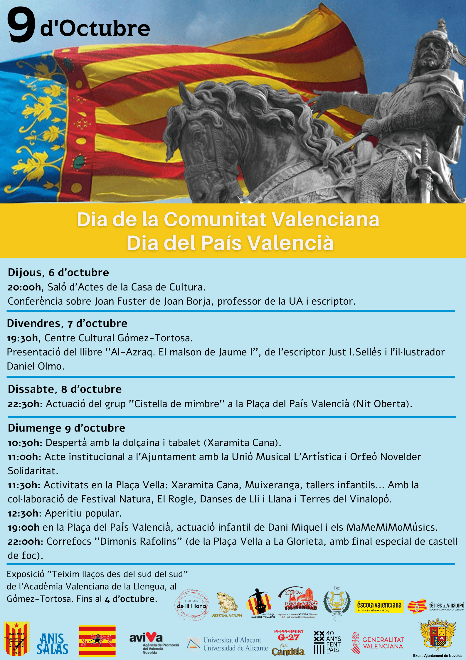 Ayuntamiento de Novelda 9-OCTUBRE-GENERAL Actos del Día de la Comunitat Valenciana y Día del País Valencià 