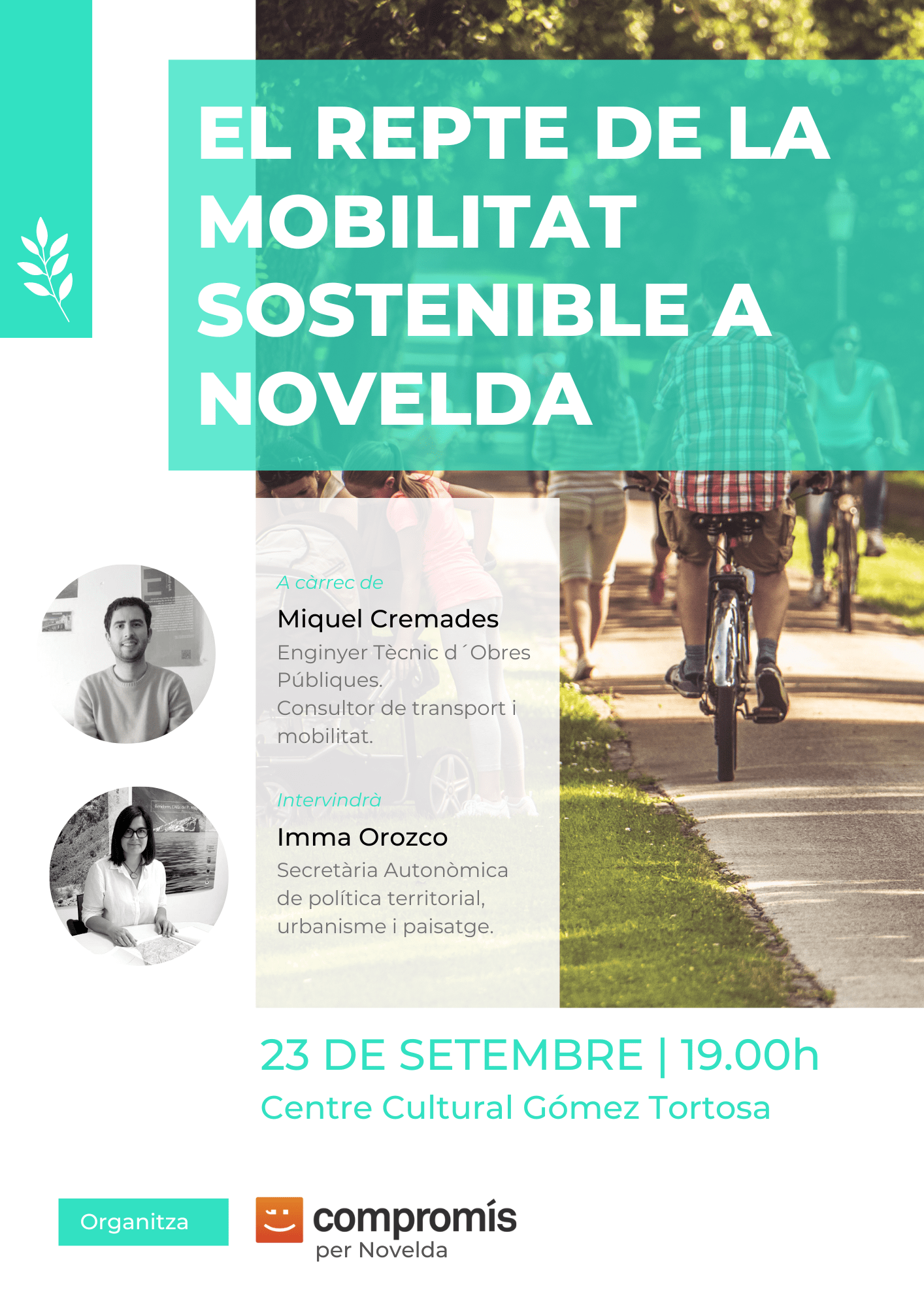 Ayuntamiento de Novelda Charla-Movilidad-Compromis El Repte de la Mobilitat Sostenible a Novelda 