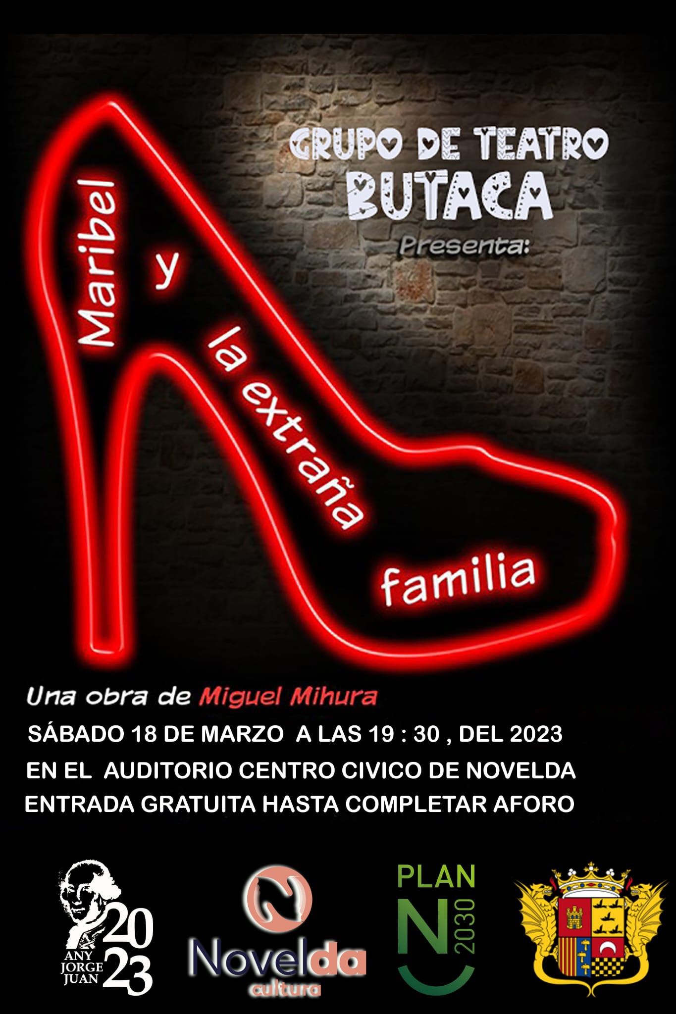 Ayuntamiento de Novelda Butaca Grup de teatre BUTACA presenta: "Maribel i l'extranya familia" 