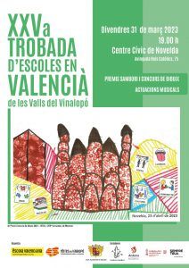 Ayuntamiento de Novelda Cartell-Acte-presentació-212x300 XXVª Trobada d'escoles en valencià de les Valls del Vinalopó 