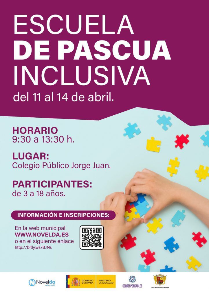 Ayuntamiento de Novelda T1-722x1024 Educació posa en marxa una nova edició de l'Escola Inclusiva de Pasqua 