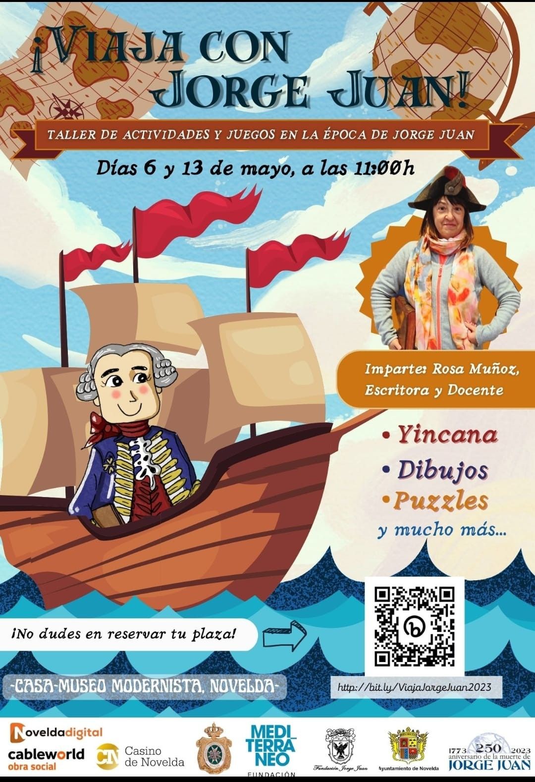 Ayuntamiento de Novelda Actividades-Jorge-Juan-1 ¡Viaja con Jorge Juan! Talleres de actividades y juegos en la época de Jorge Juan 