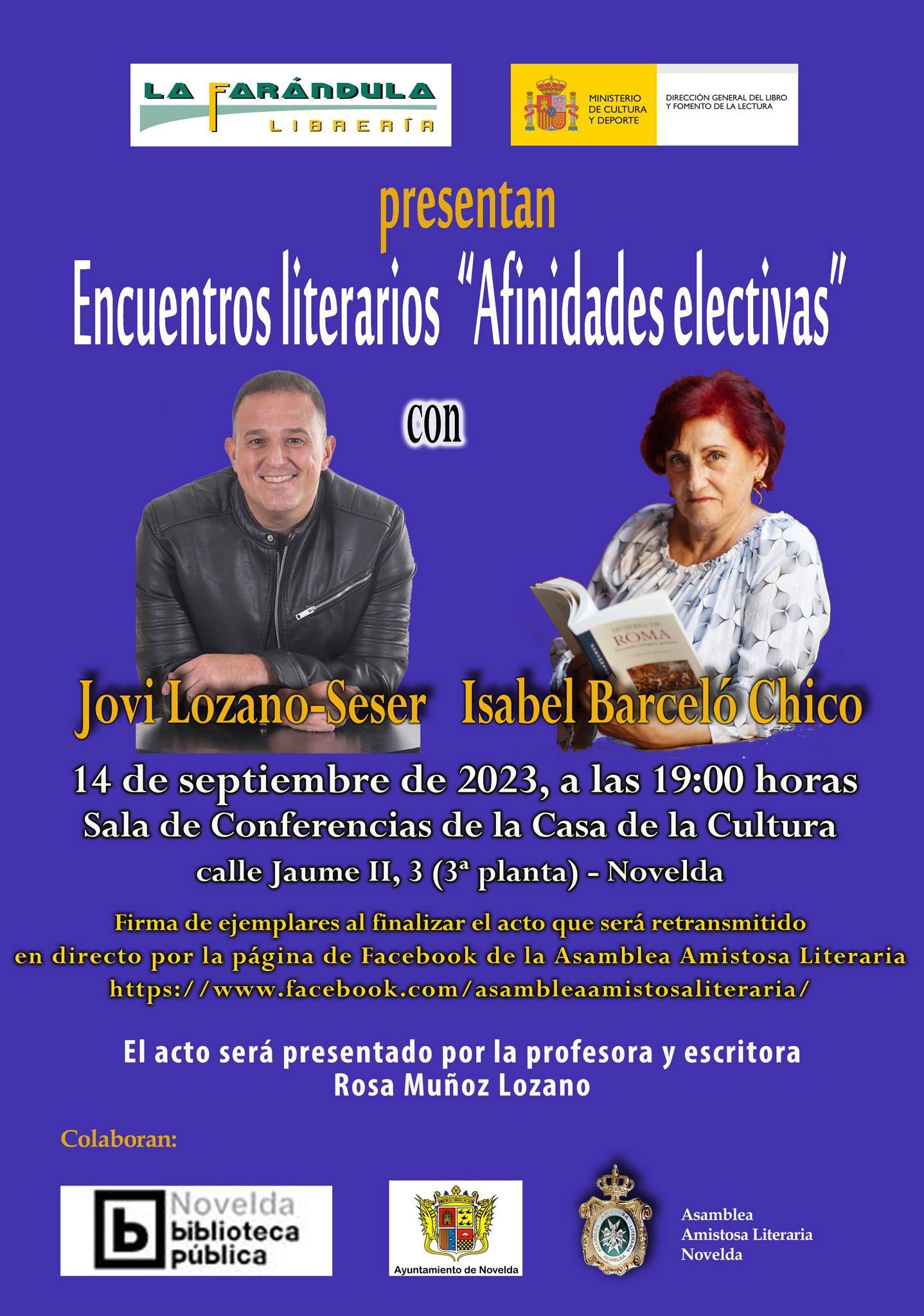 Ayuntamiento de Novelda Afinidades-electivas Encuentros literarios "Afinidades electivas" 