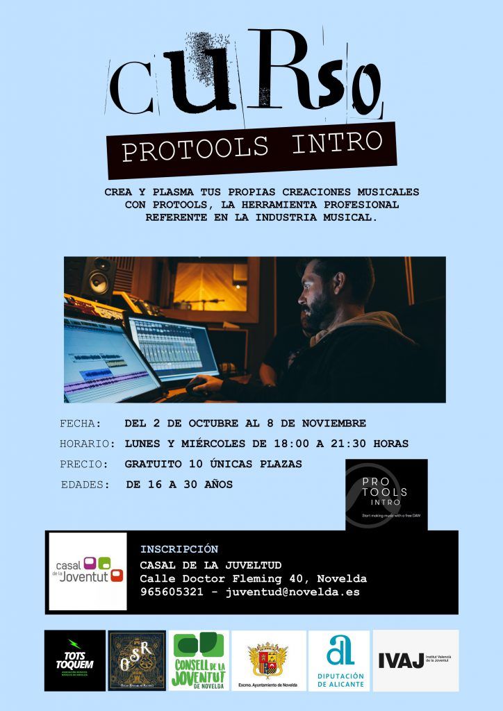 Ayuntamiento de Novelda CARTEL-Protools-724x1024 Juventud oferta el curso Protools Intro 