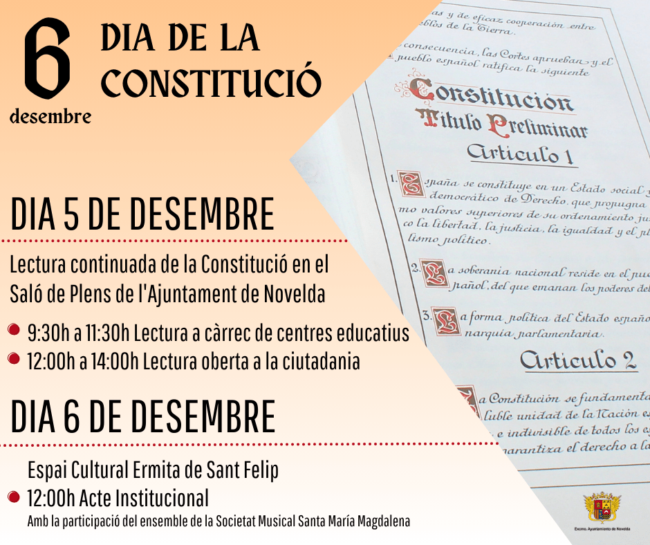 Ayuntamiento de Novelda Constitución-2-VAL Lectura continuada de la Constitució 