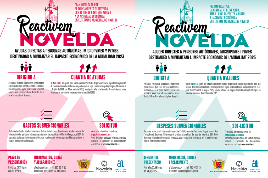 Ayuntamiento de Novelda Reactivem-1024x683 El Ayuntamiento pone en marcha el Plan Reactivem Novelda IV 