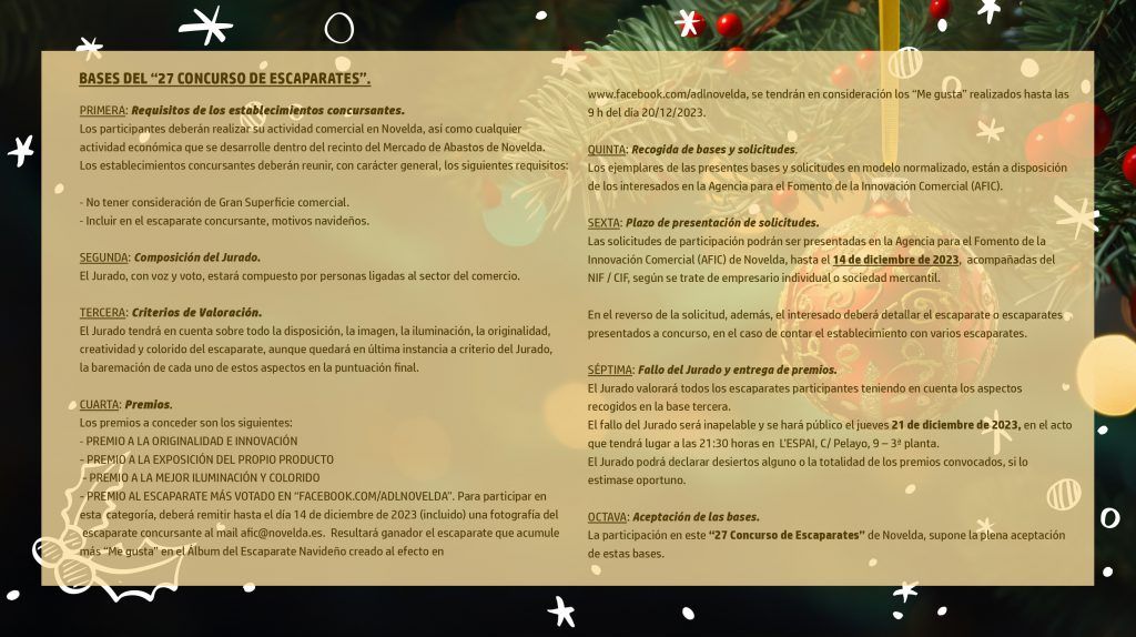 Ayuntamiento de Novelda bases-consurso-2-1024x574 Comerç convoca la XXVII edició del Concurs d'Aparadors Nadalencs 