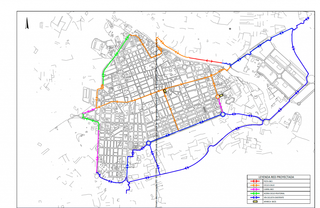 Ayuntamiento de Novelda Plano-1024x665 Novelda creará nuevas vías ciclistas urbanas para potenciar la movilidad sostenible 