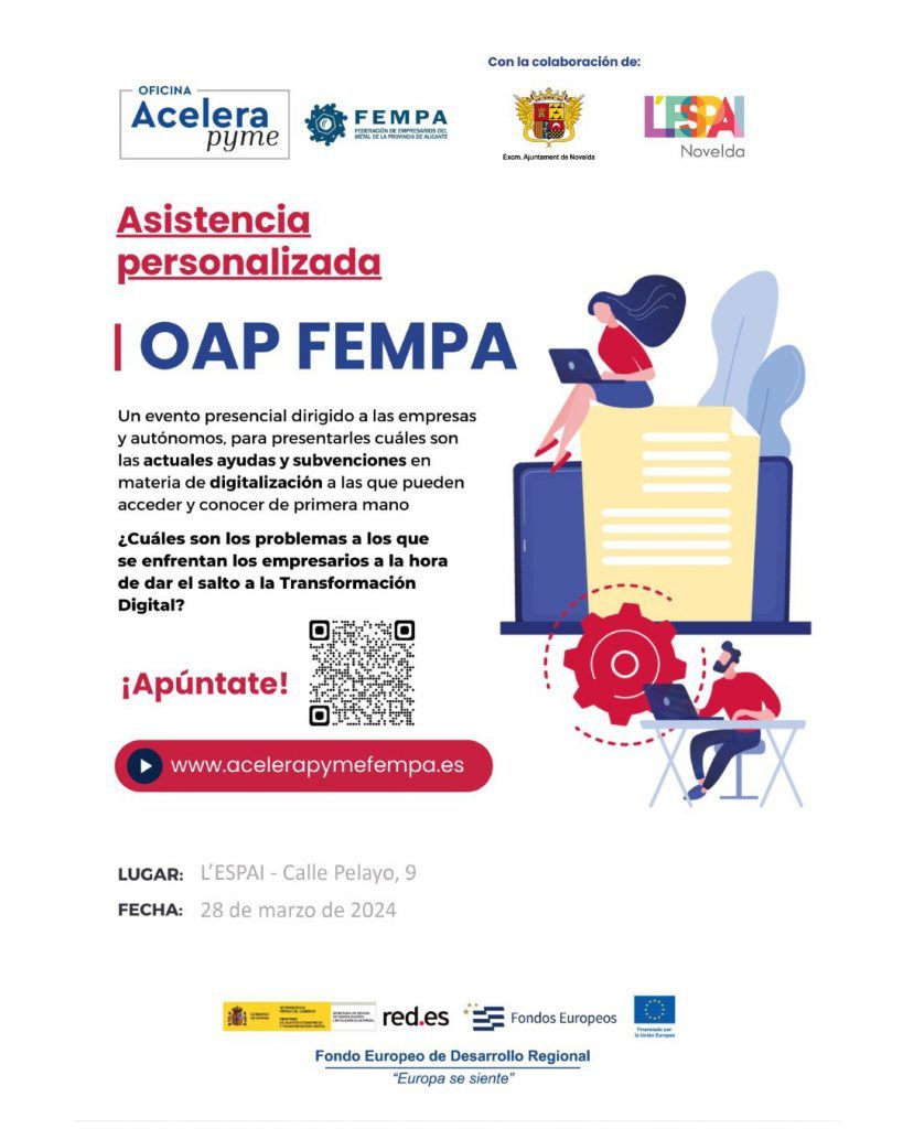 Ayuntamiento de Novelda thumbnail_Fempa-819x1024 L’Espai acull una jornada informativa en matèria de digitalització per a empreses i autònoms 