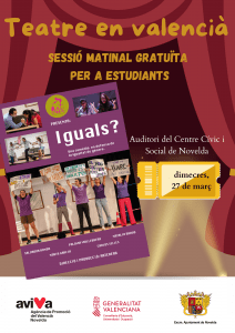 Ayuntamiento de Novelda Cartell-27-de-març-212x300 Teatro ''Iguals?" 